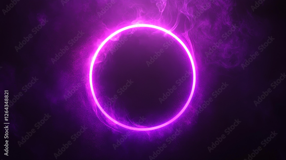 Poster purple light lines set isolated on black background. vector realistic illustration of neon shine eff