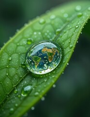 "Earth in a Droplet: A Symbol of Sustainability"