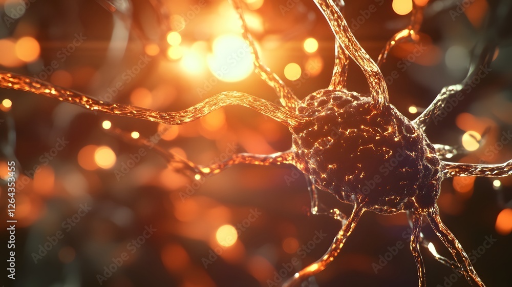 Poster Glowing Neural Network of Neuron Cells Transmitting Electric Impulses in a Dark Digital Backdrop  Futuristic Microscopic View of the Biological Communication System in the Brain