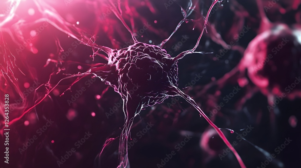 Aufkleber glowing neural network synapse connections with electrical impulses conceptual image representing th