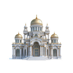 Grand Palace Facade Majestic White and Gold Architectural Design