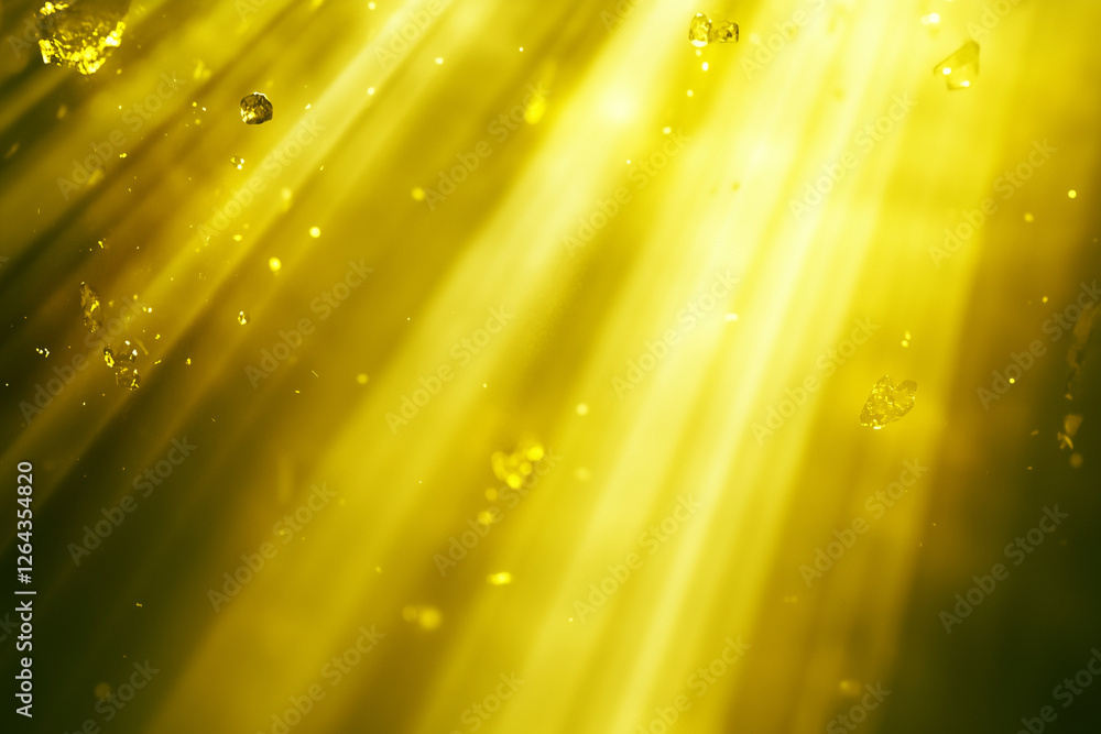 Poster yellow background with a lot of light shining on it. the light is coming from the top and the backgr