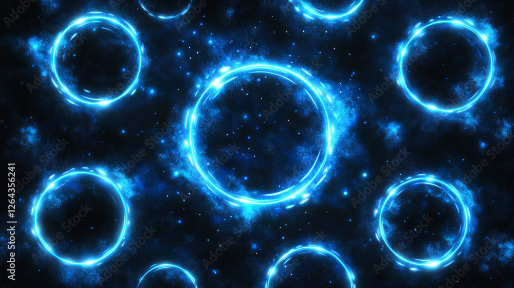 Aufkleber blue round frames set isolated on transparent background. vector realistic illustration of circular 