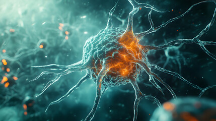 Glowing Synaptic Connections of Vibrant Neurons in a Complex Neural Network  of the intricate communication and signaling within the human brain s neural system