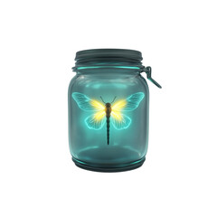 Glowing Firefly in a Glass Jar - Magical Nature Photography