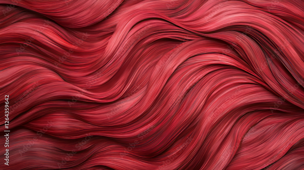 Aufkleber abstract background with smooth shiny red waves