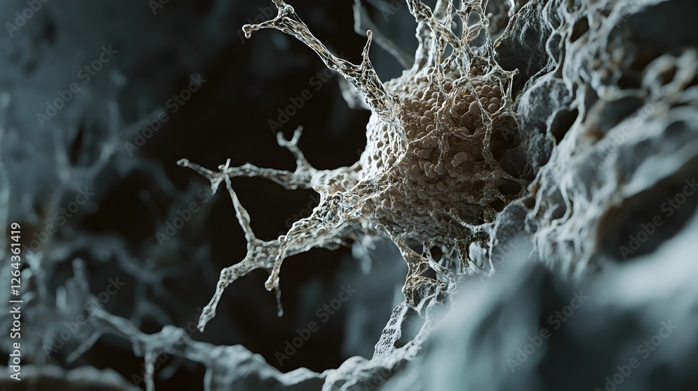 Aufkleber intricate microscopic neural network structure showcasing technological innovation in medical and sc