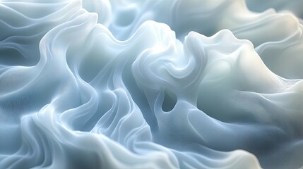 Obraz premium Ethereal waves of soft, flowing texture resembling clouds in a serene, abstract environment