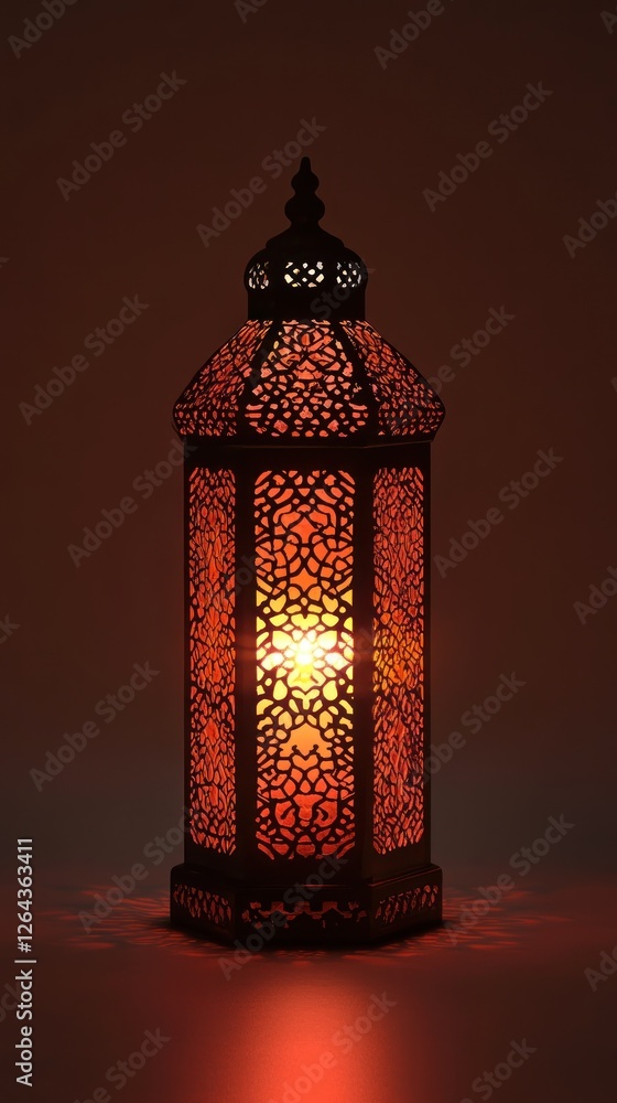 Poster a decorative lantern casting warm light through intricate patterns.