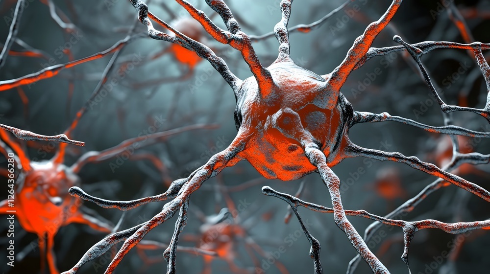 Poster Intricate Neuronal Network Visualizing the Complexity of Brain Cell Communication through a Detailed