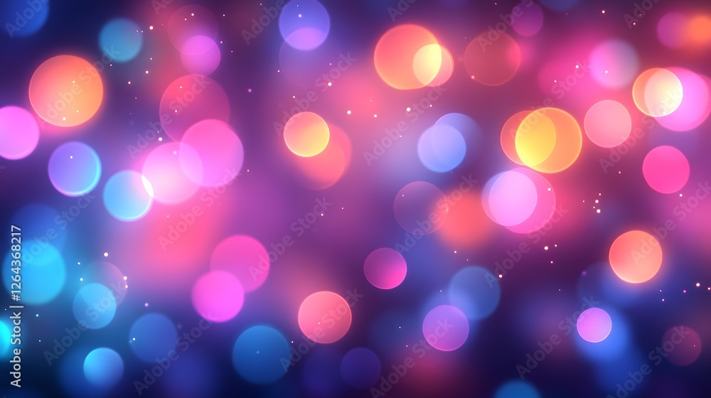 Fototapete Magical Bokeh Lights Background with Vibrant and Colorful Sparkles  Blurred Defocused Illumination with Glowing Shimmering Twinkle Effect in a Dreamy Festive and Elegant Atmosphere