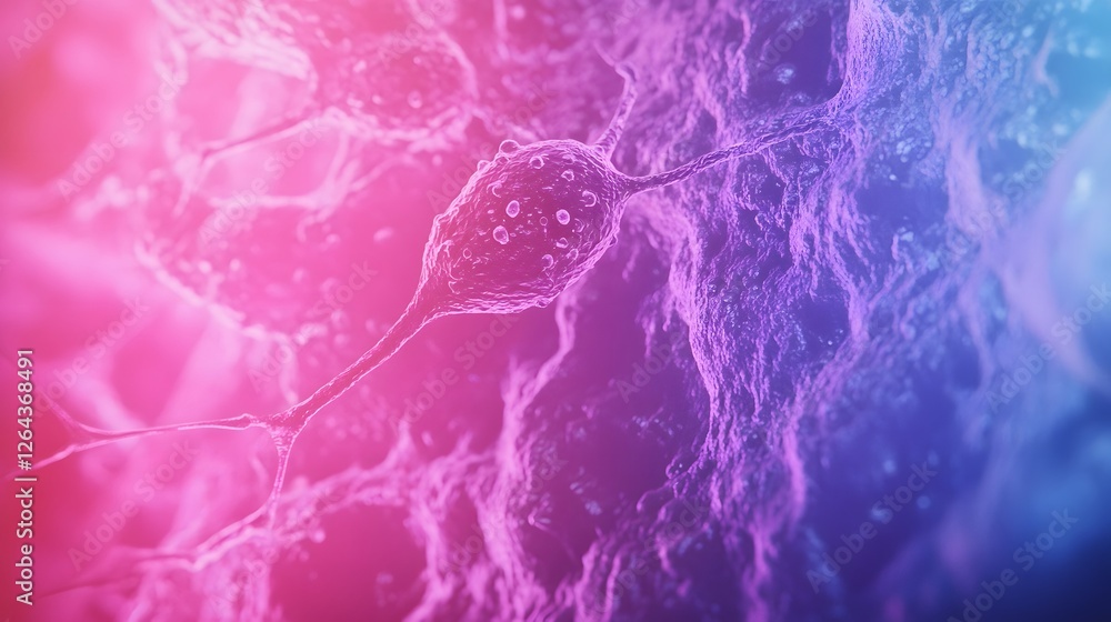 Aufkleber Magnified microscopic image of a cellular structure or microorganism possibly a virus or bacteria used for medical research healthcare innovation and scientific analysis in a laboratory setting