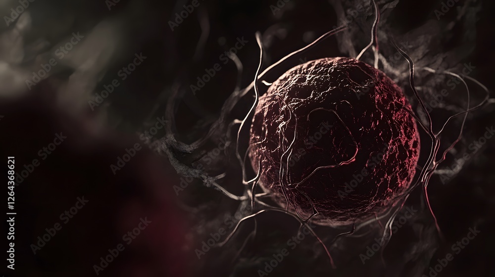 Leinwandbilder magnified view of a cancerous cell showing its intricate and complex cellular structure
