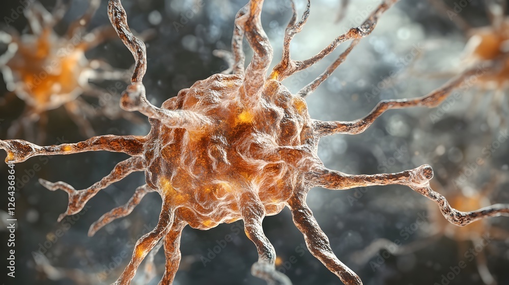 Fototapete Magnified microscopic view of intricate and mysterious bacterial cell structure or microorganism in a science laboratory setting  Abstract organic pattern and texture with microbiological