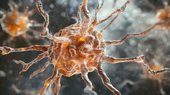 Magnified microscopic view of intricate and mysterious bacterial cell structure or microorganism in a science laboratory setting  Abstract organic pattern and texture with microbiological