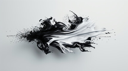 Abstract Black and White Swirl: A dramatic and evocative black and white abstract swirl evokes a sense of motion, energy, and fluidity.
