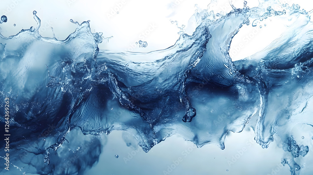 Poster mesmerizing abstract art background featuring a dynamic and ethereal water splash with flowing liqui