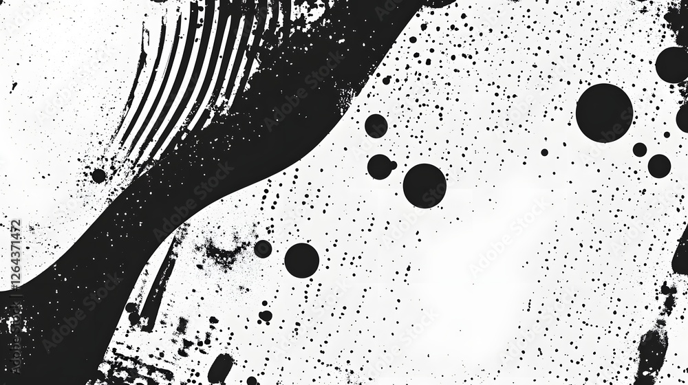 Poster Mesmerizing abstract composition featuring a monochrome splash of dynamic ethereal particles and shapes in a fluid captivating visual design  A striking modern and conceptual digital art piece