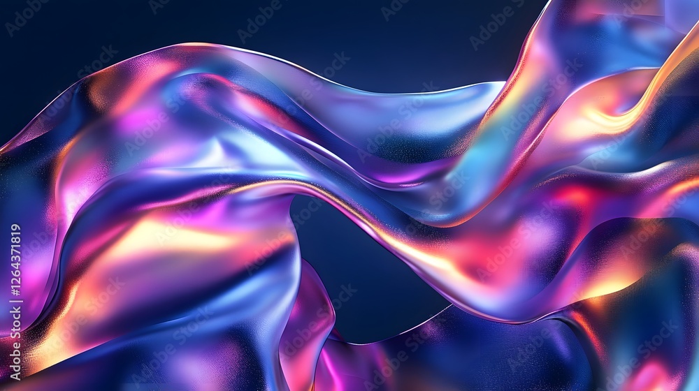 Poster mesmerizing abstract composition featuring flowing swirling waves of dynamic prismatic energy in a c
