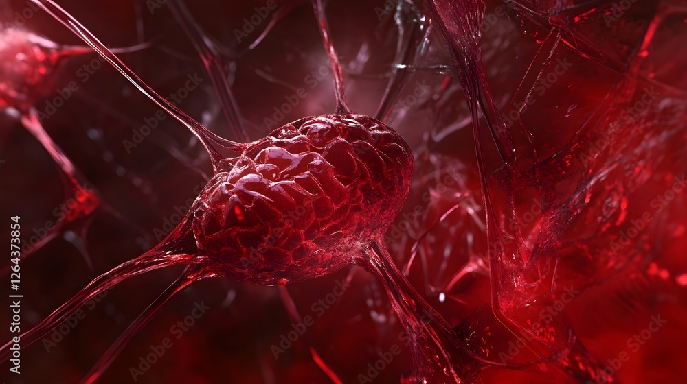 Aufkleber Mesmerizing abstract digital artwork depicting a captivating cellular biomimetic structure with a vibrant dynamic and futuristic visual design  The intricate pattern showcases a complex organic