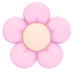 Cute 3d  Pink Flower Illustration