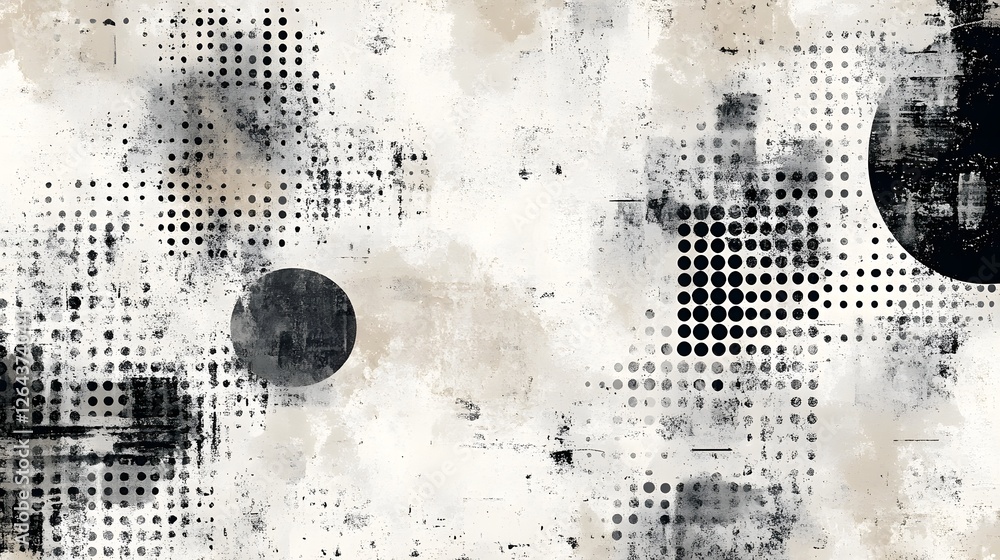 Fototapete mesmerizing abstract digital composition featuring a dynamic arrangement of monochrome geometric sha