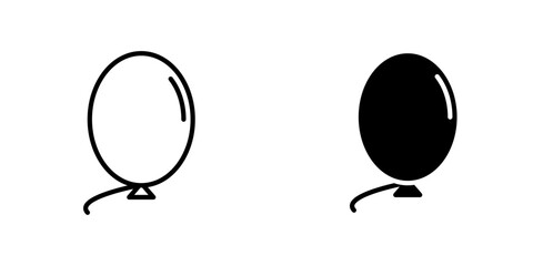 Balloons icons. stroke line and black solid icons © Abstractor