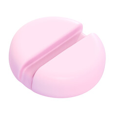 Cute 3d Render of Pink Round Pill Illustration