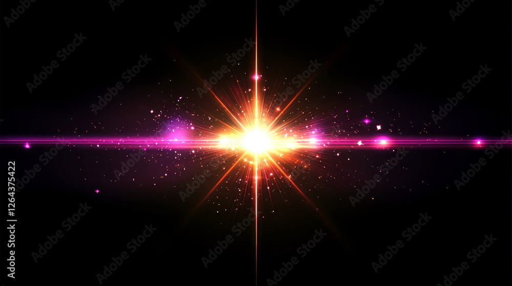 Aufkleber light flare star with glow and shine effect vector. bright camera twinkle with sparkle and glitter. 