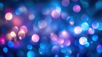 Fototapeta premium Abstract bokeh background of blue, pink, and purple circles. Ideal for festive designs, adding a magical, dreamy feel to projects.