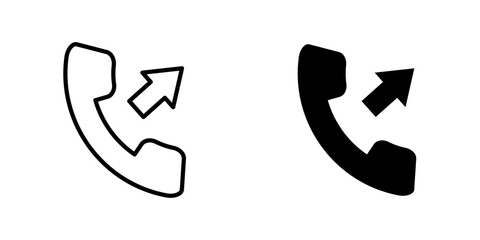 Call outgoing icons. stroke line and black solid icons