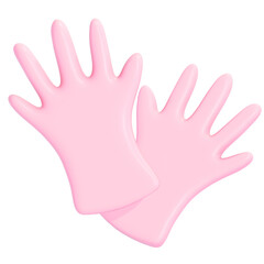Obraz premium Cute 3d Pink Rubber Gloves Illustration