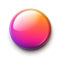 Glossy gradient button with vibrant color transitions, 3D Botton call to action Icon isolated design on white background