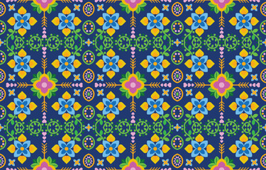 Flower and heart pattern: to show love, consists of flowers, leaves, vines, light pink heart shape. Yellow creates a natural style for textiles, sarongs, batik, wallpaper and decor.