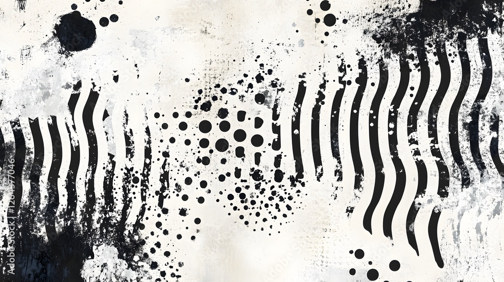 Aufkleber mesmerizing abstract monochrome background with a dynamic and textured composition of swirling dots 