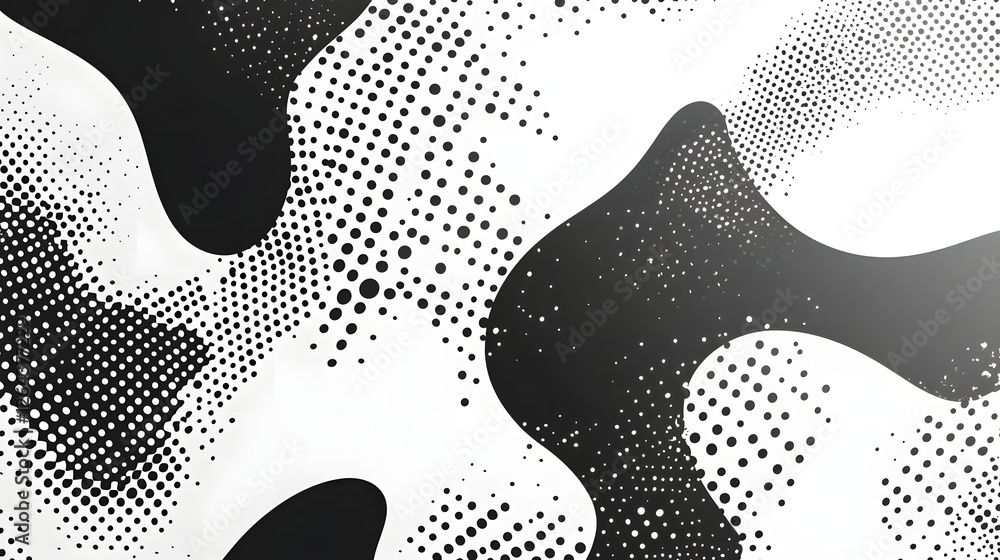 Aufkleber Mesmerizing abstract monochrome pattern with a dynamic futuristic and minimalist design featuring a seamless arrangement of halftone dots