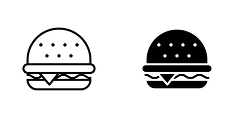 Hamburger icons. stroke line and black solid icons