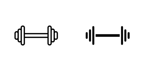 Gym icons. stroke line and black solid icons