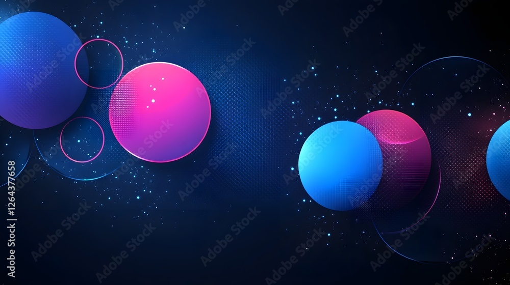 Leinwandbilder mesmerizing abstract scene featuring glowing luminous spheres and orbs in a surreal futuristic digit
