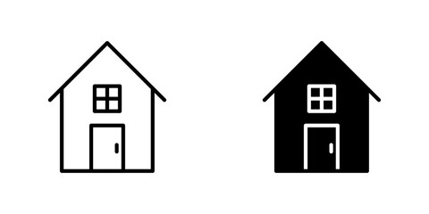 Home icons. stroke line and black solid icons
