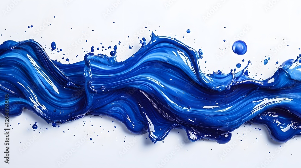 Leinwandbilder mesmerizing blue liquid waves bursting with vibrant energy and movement creating a captivating abstr