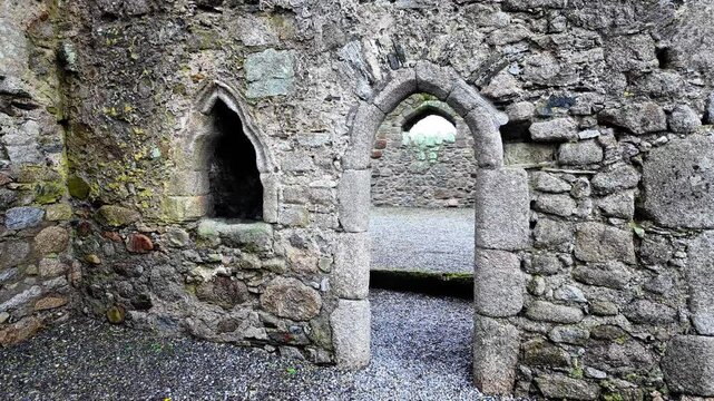 ancient medieval doorway in church ruins at Castledermot Kildare Epic Locations and landscapes Ireland