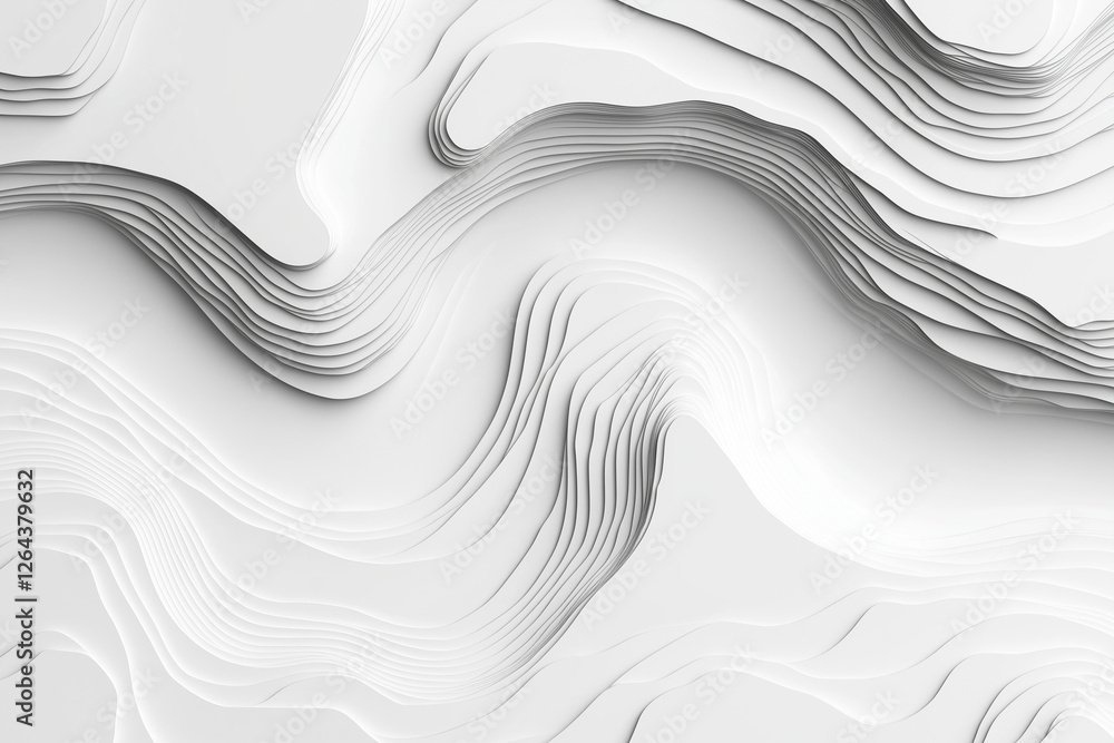Poster topographic map patterns background, topography line map. white wave paper curved reliefs abstract b