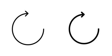 Refresh icons. stroke line and black solid icons