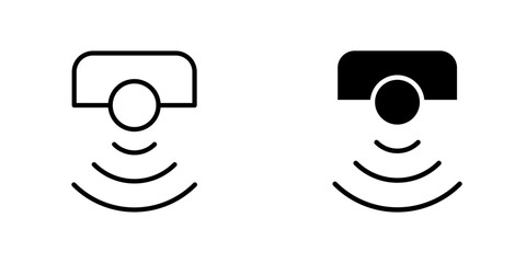 Sensor icons. stroke line and black solid icons