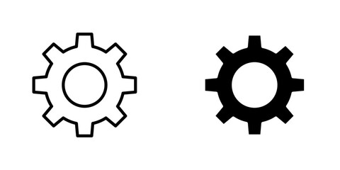 Settings icons. stroke line and black solid icons
