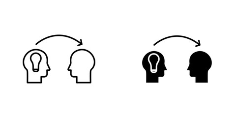 Share thoughts icons. stroke line and black solid icons