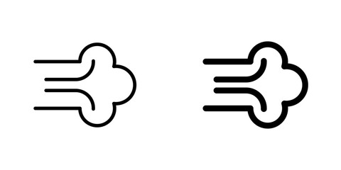 Smoke icons. stroke line and black solid icons