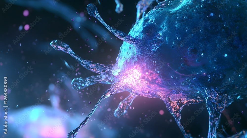 Poster mesmerizing cosmic energy explosion with electrified plasma discharge and luminous particles creatin