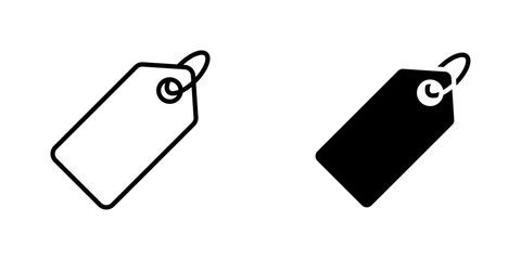 Tag icons. stroke line and black solid icons